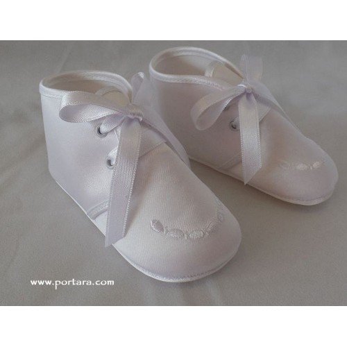 The Little Angel White or Ivory Silky Baptismal Shoes