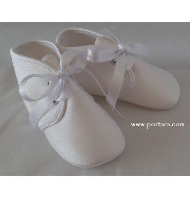 White or Ivory Silk Fashion Christening Shoes for Your Baby Boy