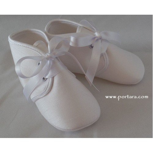 White or Ivory Silk Fashion Christening Shoes for Your Baby Boy