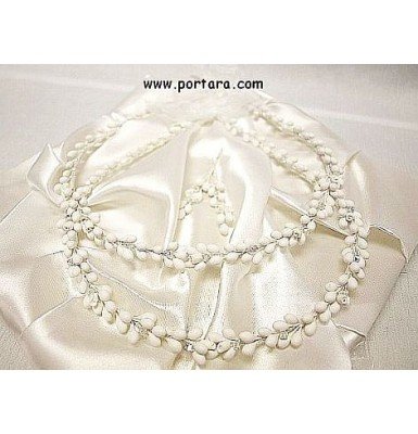 Lambathes White Stefana Silver Bling Stefana Traditional Stefana Trouwen Accessoires Haaraccessoires Kransen & Tiaras Set Greek Wedding Candles Stefana Orthodox Wedding Crowns 