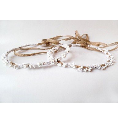 Artistic Enchanted Treasures Wedding Crowns in White~ Stefana ~ Earth Collection