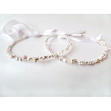 Gorgeous Light Pink Sculpted Roses and White Jasmine Flowers~ Orthodox Wedding Crowns ~ Stephana Gorgeous Light Pink Sculpted Roses and White Jasmine Flowers~ Orthodox Wedding Crowns ~ Stephana
