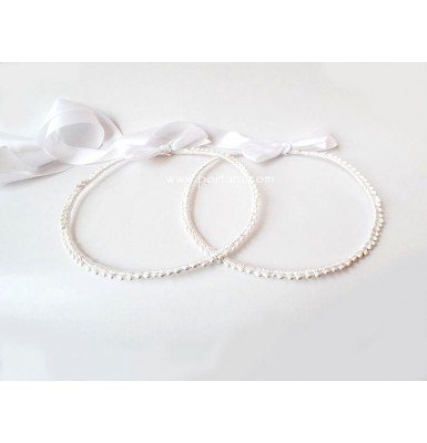 Simple is Beautiful White Pearl Like Buds Wedding Crowns ~ Stephana
