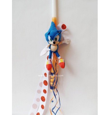 Sonic the Headgehog in Blue and Orange Boys Easter Candle ~ Labatha