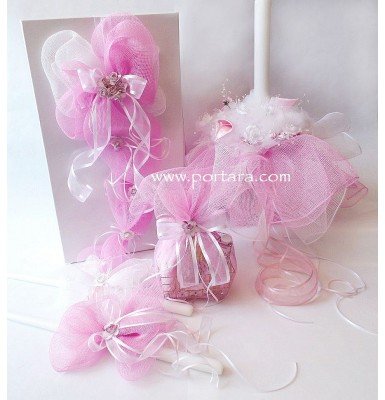 Pink Lily Christening Baptism Discounted Set Pink Lily Christening Baptism Discounted Set