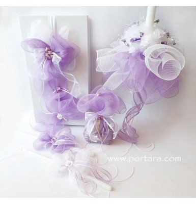 Lavander Lily Christening Baptism Discounted Set