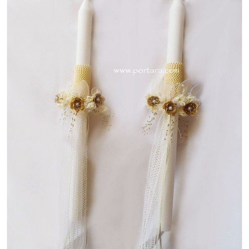 Golden or Silver Beauty Wedding Candles ~ Labathas
