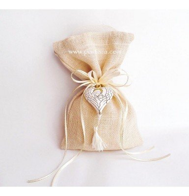 Lovely Christening Baptism Favor With a Heart Shaped Hanging Icon