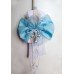 Baby Blue Bow Christening Candle ~ Lambatha