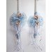 Baby Blue Bow Christening Candle ~ Lambatha