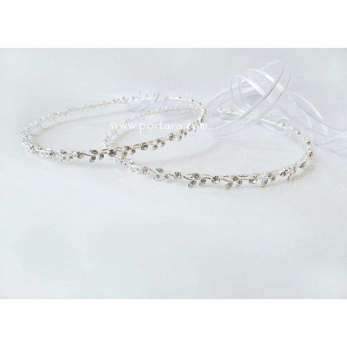 Silver Rose Wedding Crowns with Swarovski Crystals