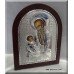 Saint Stylianos The Protector of the Children Silver Icon on Mahogany Wood 