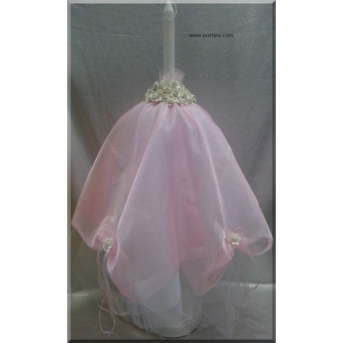 Pretty in Pink Christening Baptism Candle