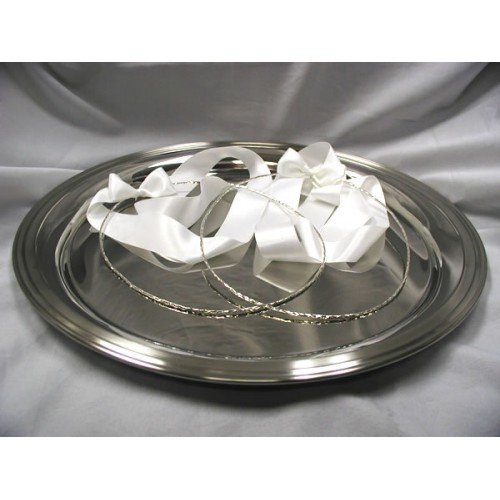 Simple Round Tray with Satin Rim Border