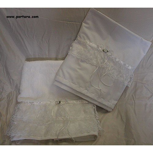 Adorable Jasmine Pure White Baptism Set ~ Lathopana
