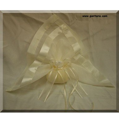 Spectacular Ivory Organza Bomboniere with Satin Edges