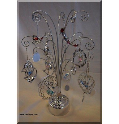 Chrome Plated Rotating Display Rack-Tree