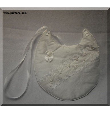 Adorable Silk Bib with Pearls