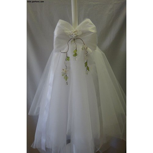 Crystals and Flowers Christening Baptism Candle ~ Lambatha