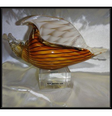 Art Glass Seashell On Base Art Glass Seashell On Base