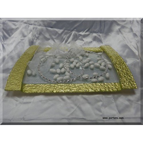 Rectangular Gold Band Tray 