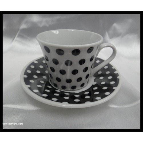 Elegant Porcelain Espresso Coffee Cups Favor Idea with Polka Dot Pattern