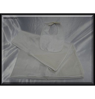 Style Defining Boys Baptismal Accessories ~ Silk Blanket and Bib