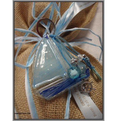 Gouria ~ Lucky Carms Exquisite Blue Boat Baptism Favors