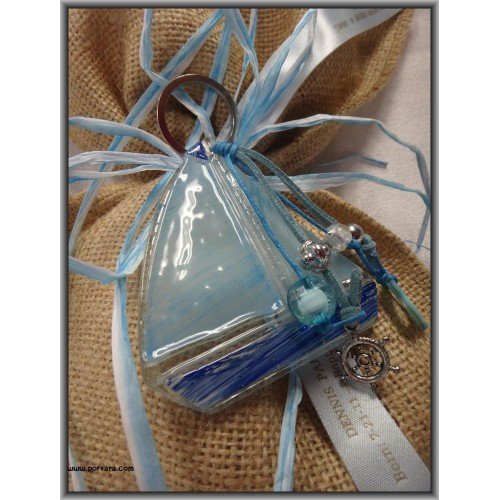 Gouria ~ Lucky Carms Exquisite Blue Boat Baptism Favors