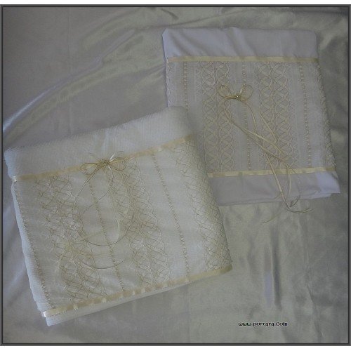 Baptismal Set with Gold and Ivory Accents ~ Unisex Lathopana