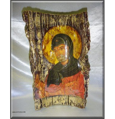 Saint Dionysios Icon on Real Bark ~ "The Saint of Forgiveness"