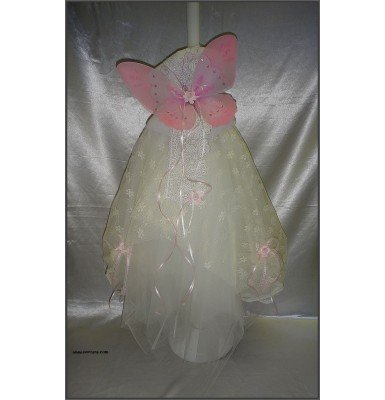Butterfly with Lace  Baptism Christening Candle 