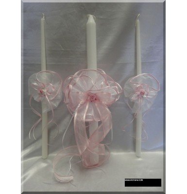 Light Pink Cute Christening Baptism Candle ~ Unisex 