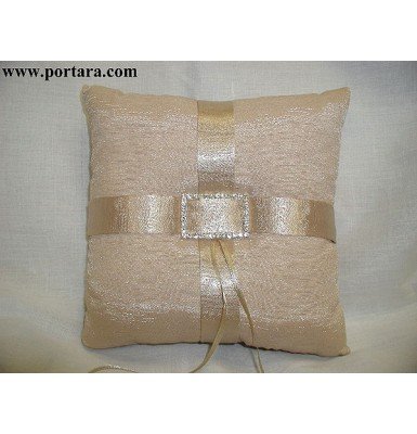 Faux Silk Taupe Ring Pillow