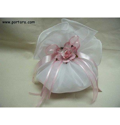 White Organza Bomboniere with Wired Edge