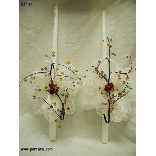 Golden Crystal Beauty Baptism Candle ~ Lambatha
