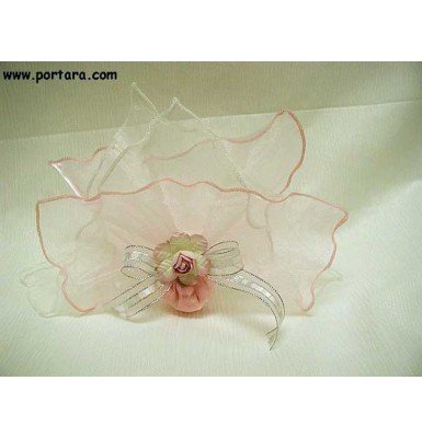 Light Pink Wired Organza Bomboniere Favor Idea