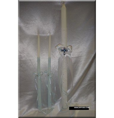 Baptism Candle with Swarovski Crystals ~ Unisex