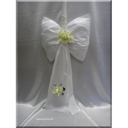 White Beauty Christening Baptism Candles with Swarovski Crystals