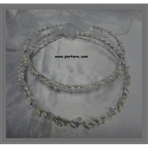 Sculpted Buds and AB Crystals Wedding Crowns