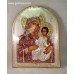 Virgin Mary of Jerusalem ~ Silver and Gold on a Mahogany Wood Icon