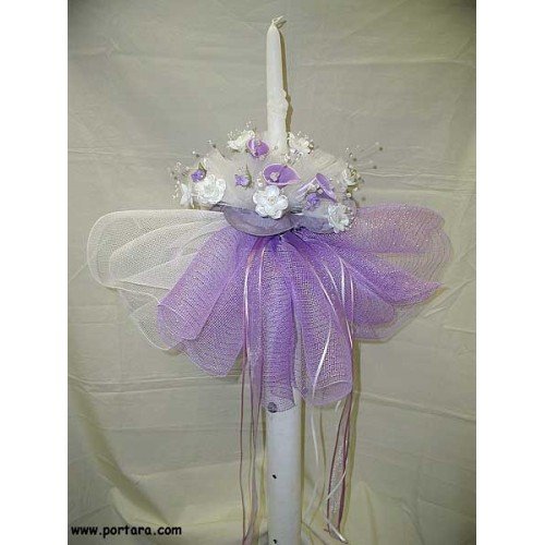 Lavender Silk Lilies Wedding Candles ~ Lambades