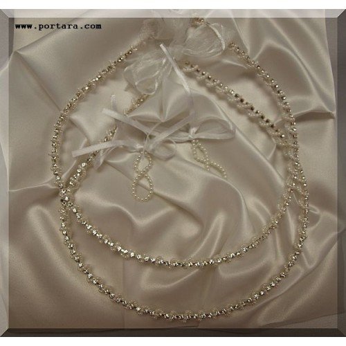 Pearls and Silver with Swarovski Crystals Wedding Crowns ~ Stephana