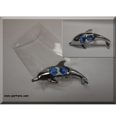 Dolphin Chrome Plated with Austrian Crystals Gift Favor Idea