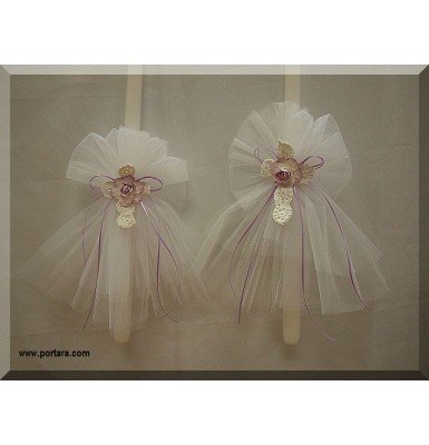 Christening Baptism Candles with Cross ~ Unisex