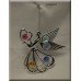 Angel & Heart Chrome Plated with Austrian Crystals Hanging Ornament Gift Favor
