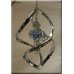 Chrome Plated Cross with Austrian Crystals Spiral Hanging Ornament 