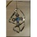 Chrome Plated Cross with Austrian Crystals Spiral Hanging Ornament 