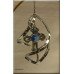 Chrome Plated Cross with Austrian Crystals Spiral Hanging Ornament 
