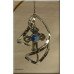 Chrome Plated Cross with Austrian Crystals Spiral Hanging Ornament 